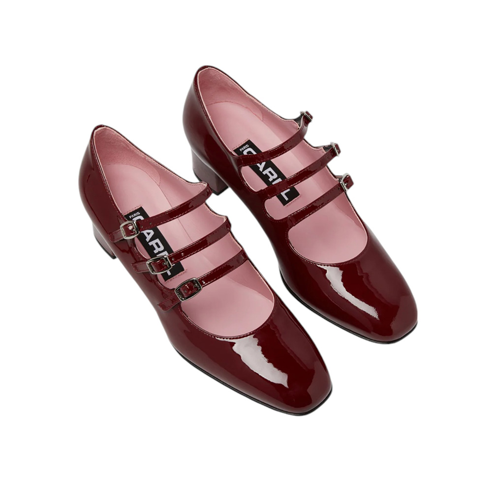 Carel Paris Kina 40 Mary Janes Patent Leather Burgundy – voilà.id