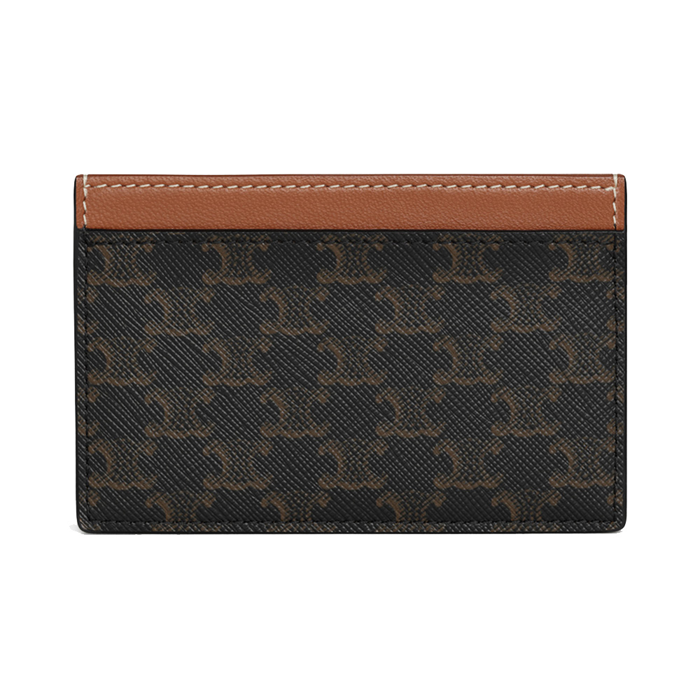 ☆☆CELINE☆☆ 24FW (10B702CLY 04LU) Women’s Triope Card Wa CARD HOLDER WITH FLAP TRIOMPHE IN TRIOMPHE CANVAS - TAN | CELINE