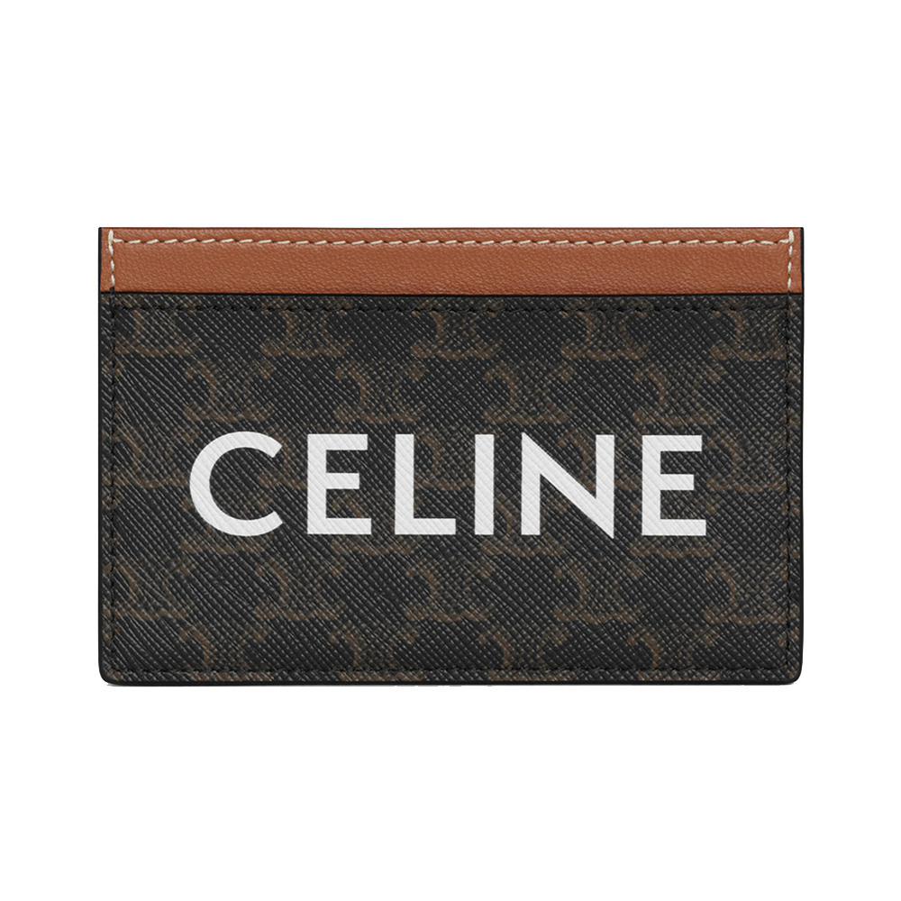 ☆☆CELINE☆☆ 24FW (10B702CLY 04LU) Women’s Triope Card Wa Celine Triomphe Canvas Print Card Holder Tan – voilà.id