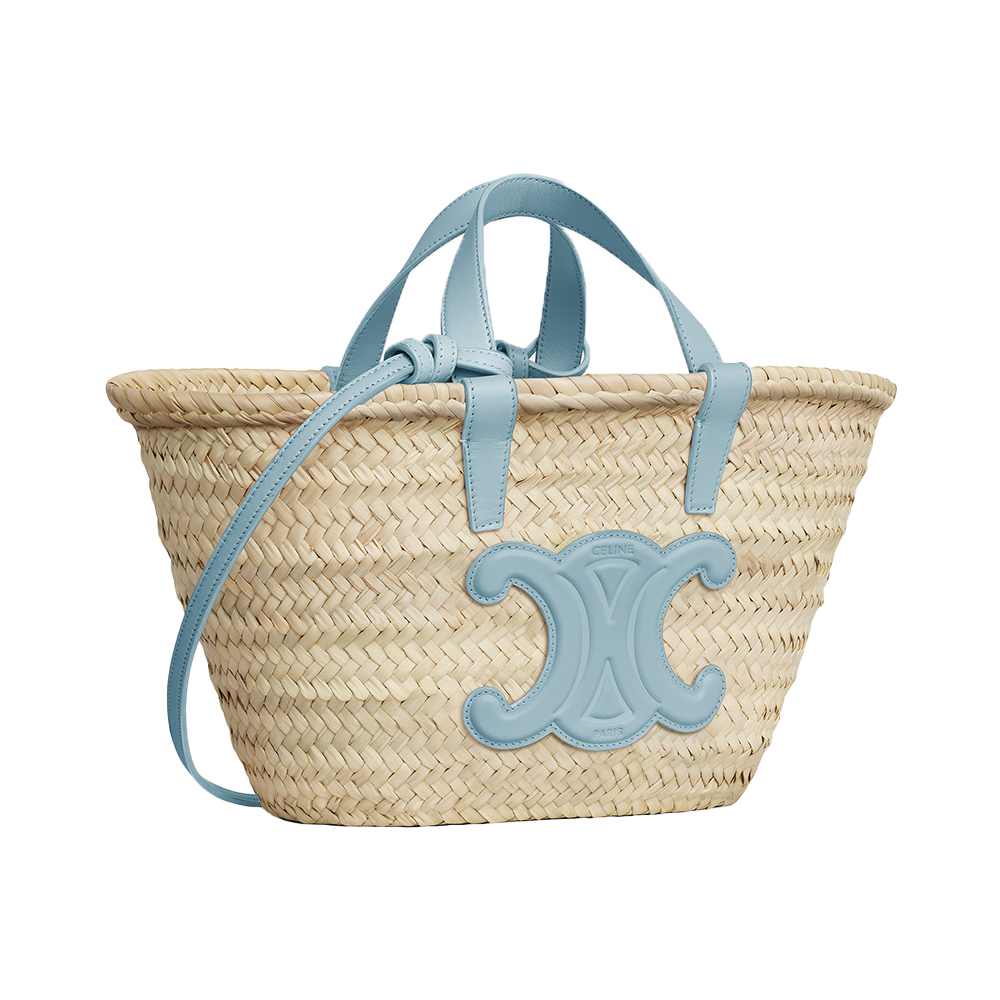 Celine Teen Triomphe Classic Panier Palm Leaves Handbag