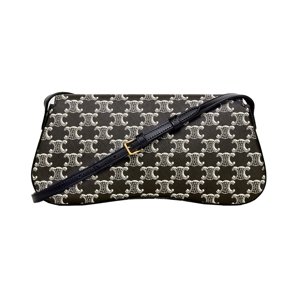 Celine Medium Lola Bag in Triomphe Canvas Two-Tone Black Celine Medium Lola Bag in Triomphe Canvas Two-Tone Black