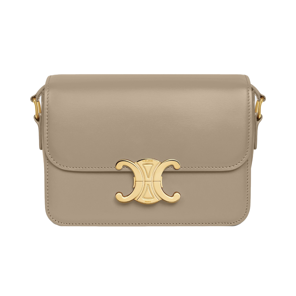 Celine Teen Triomphe Bag in Shiny Calfskin Soft Peach Ghw