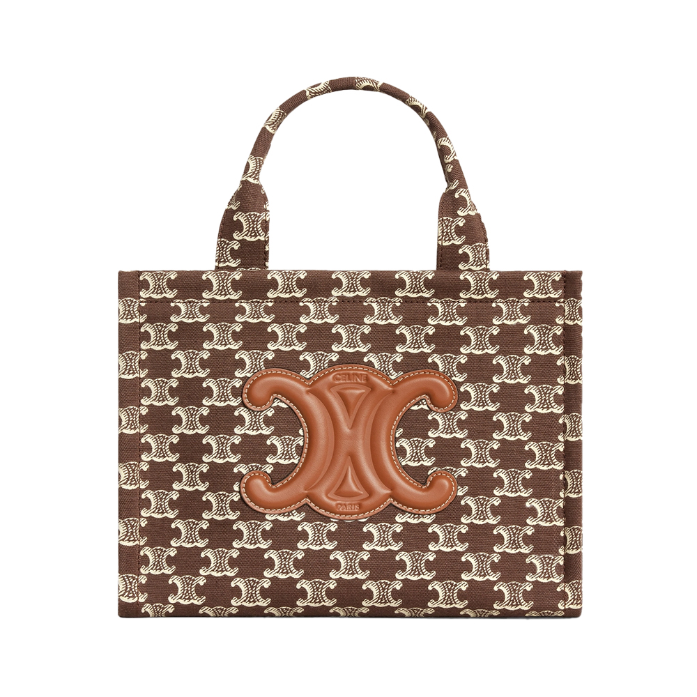 CELINE｜ (SMALL CABAS THAIS IN TEXTILE WITH TRIOMPHE ALL Small Cabas Thais In Textile With Triomphe Canvas Print And
