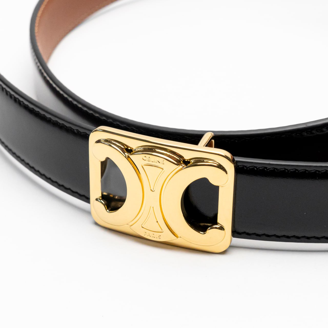 Celine Medium Reversible Triomphe Belt 25mm In Taurillon and