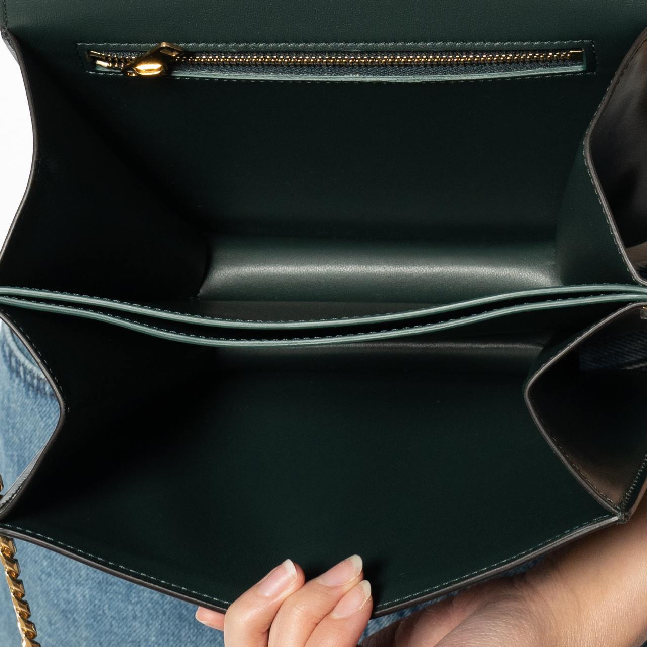 Celine College Triomphe Shiny Calfskin Shoulder Bag Amazone
