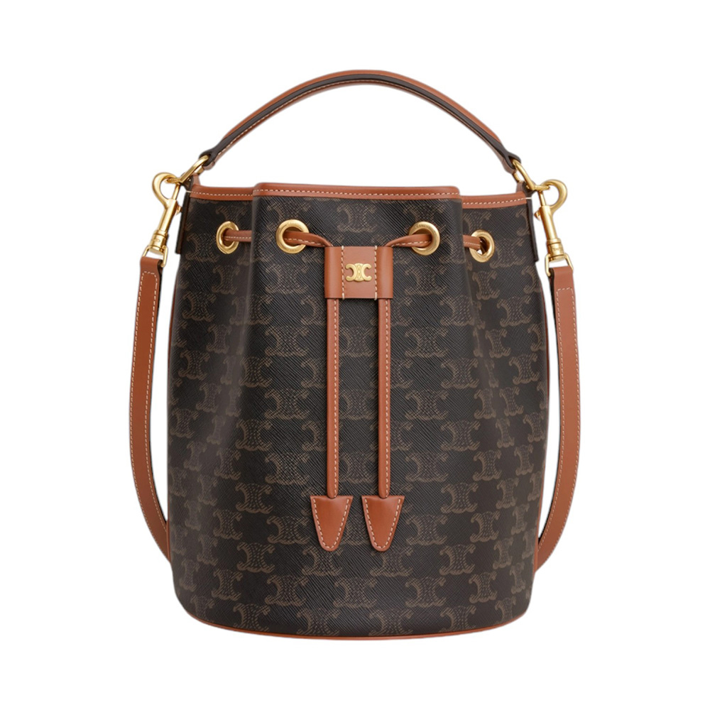 Celine Clara Triomphe Canvas Calfskin Bag Tan – voilà.id