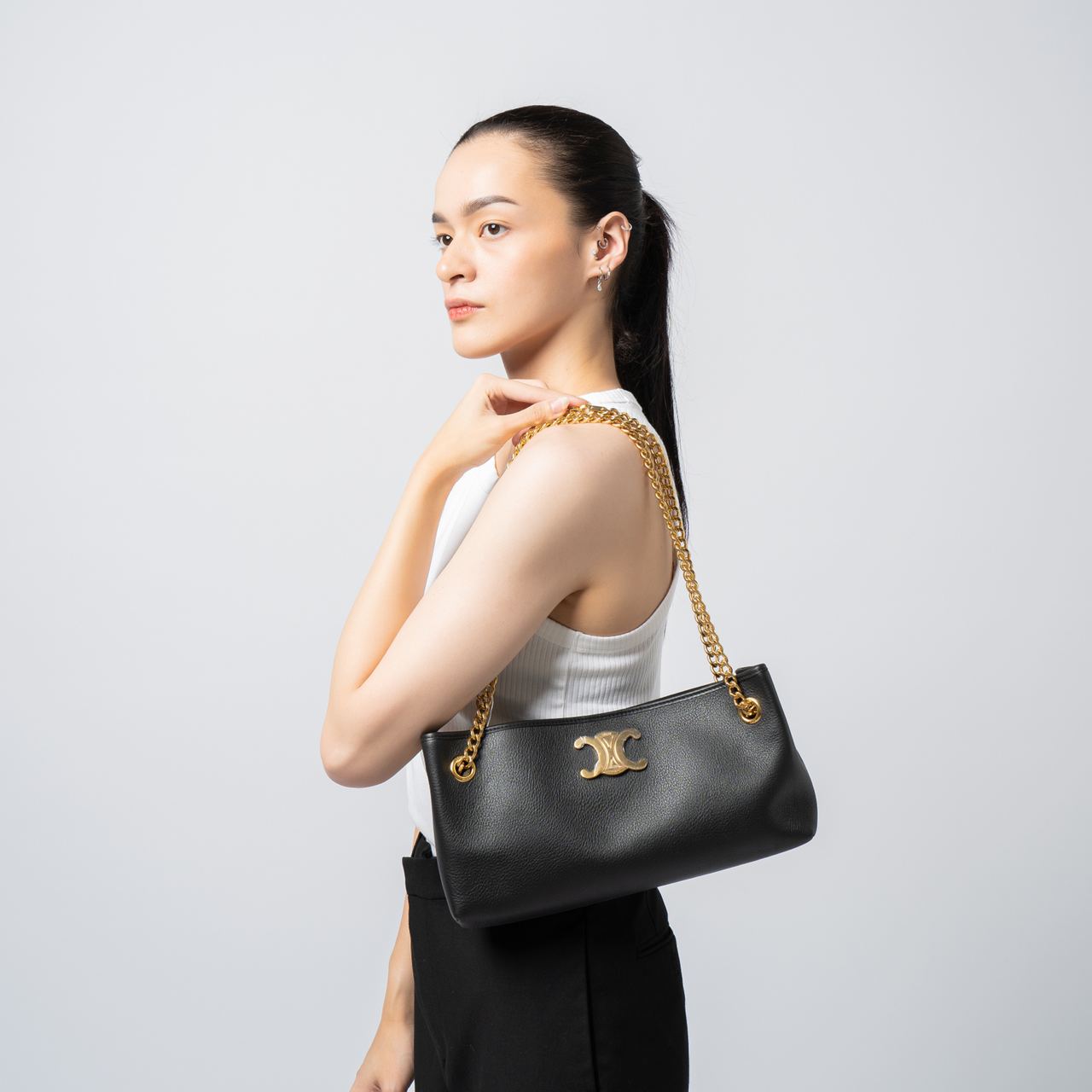 Celine Newspaper Chain Bag Medium Triomphe Soft Supple