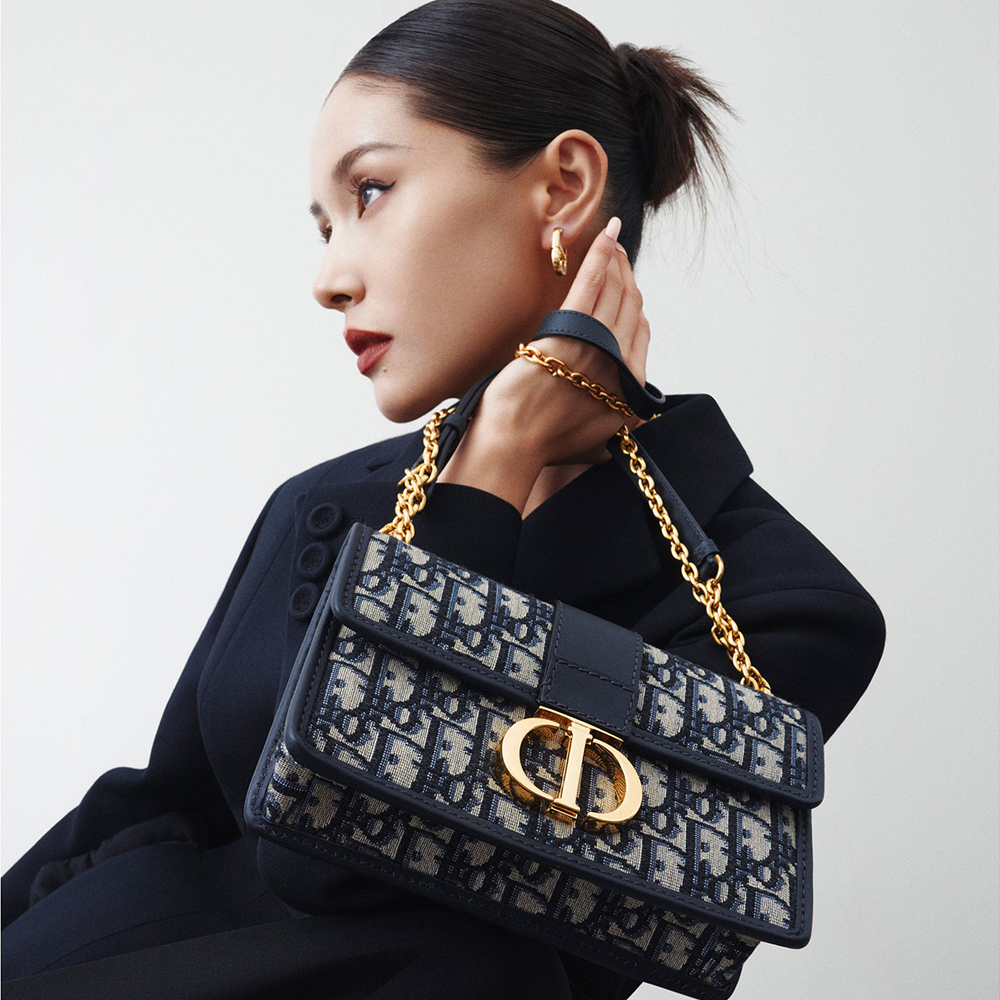 ショルダーバッグ・ポシェット Christian Dior | 30 MONTAIGNE EAST WEST BAG WITH CHAIN 30 Montaigne East-West Bag with Chain Blue Dior Oblique