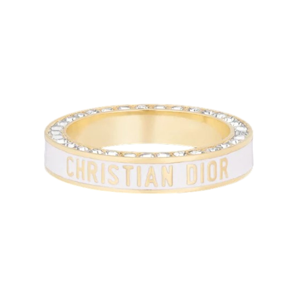 Christian Dior Night Code Ring Gold-Finish Metal White