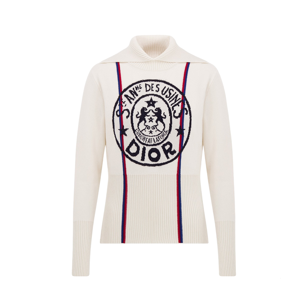 Christian Dior D'Alps Stand Collar Sweater White – voilà.id