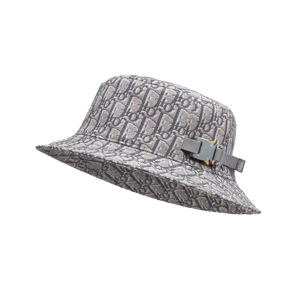 Christian Dior Oblique Jacquard Bucket Hat Deep Gray voilà.id