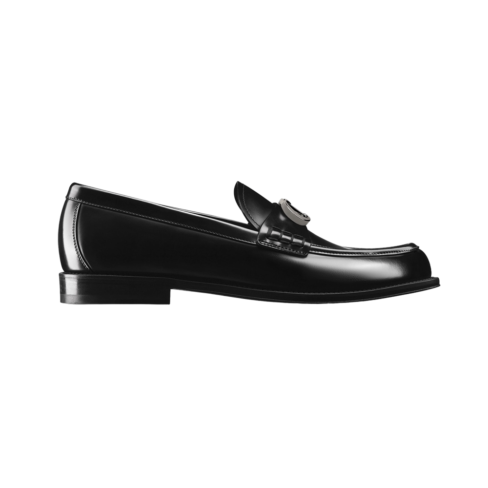 CD SYMBOL GRANVILLE LOAFER  GLOSSY BLACK MONOGRAM LAMBSKIN
