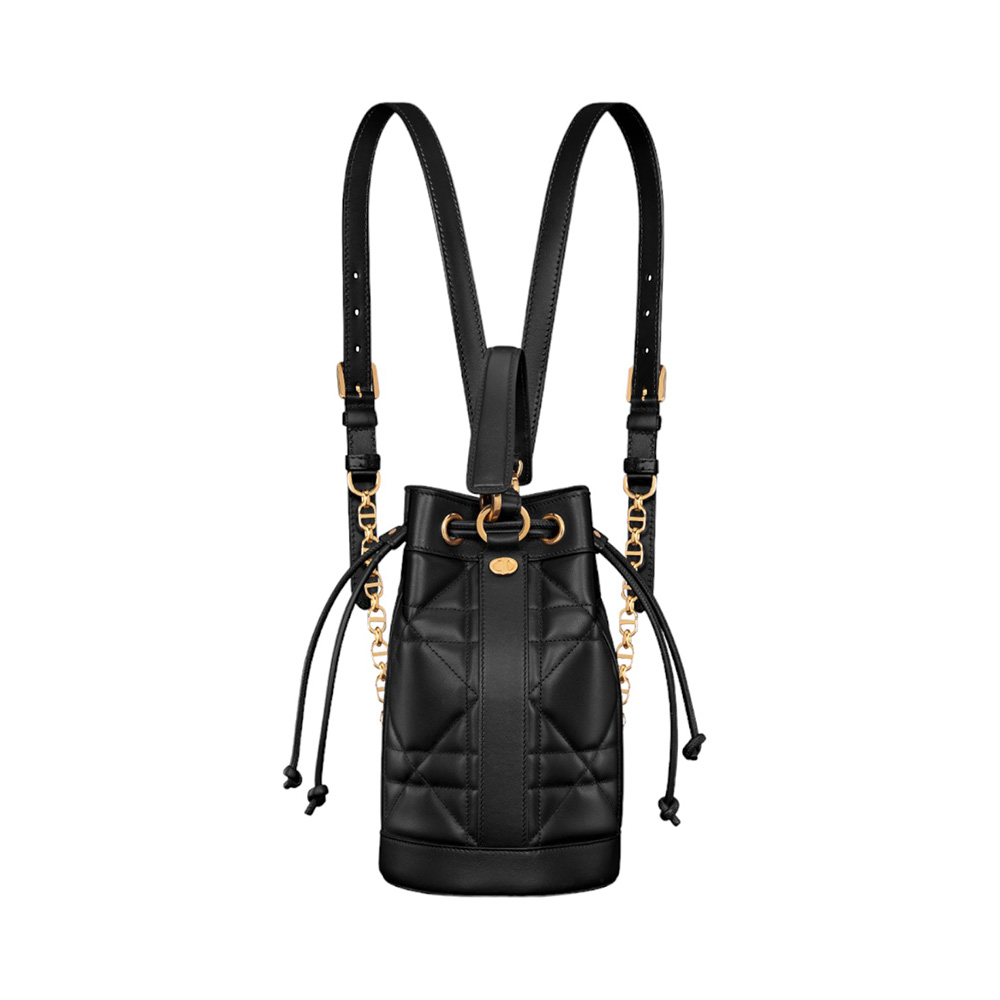 Christian Dior Small Backpack Supple Maxicannage Calfskin Black