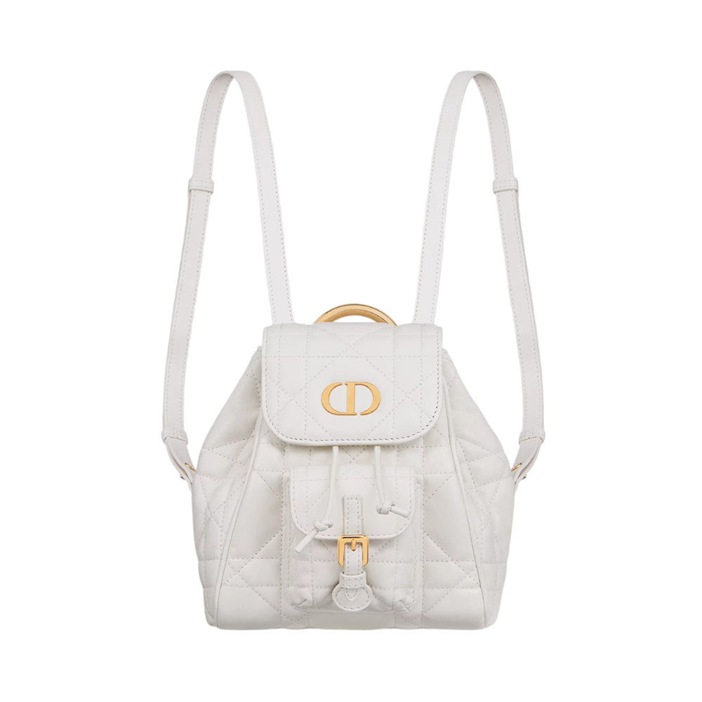 Christian Dior Small D Caro Backpack Macrocannage Lambskin Latte