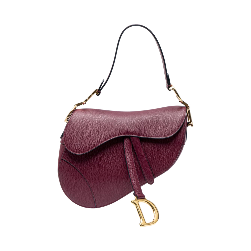 Christian Dior Medium Saddle Bag Cowhide Leather Red –