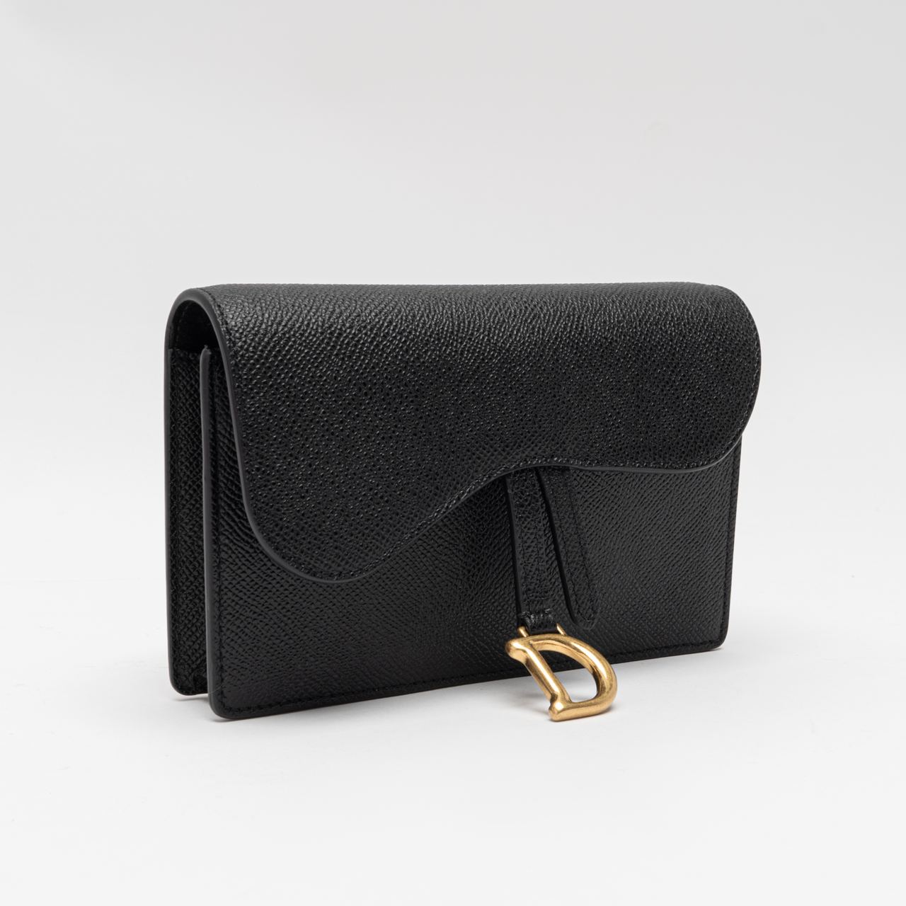 Christian Dior Mini D Saddle Black Ghw –