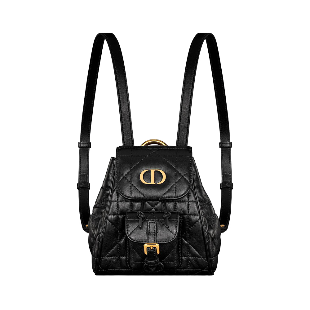 バッグ christianDior Christian Dior Caro Nano Backpack Macrocannage Lambskin Black