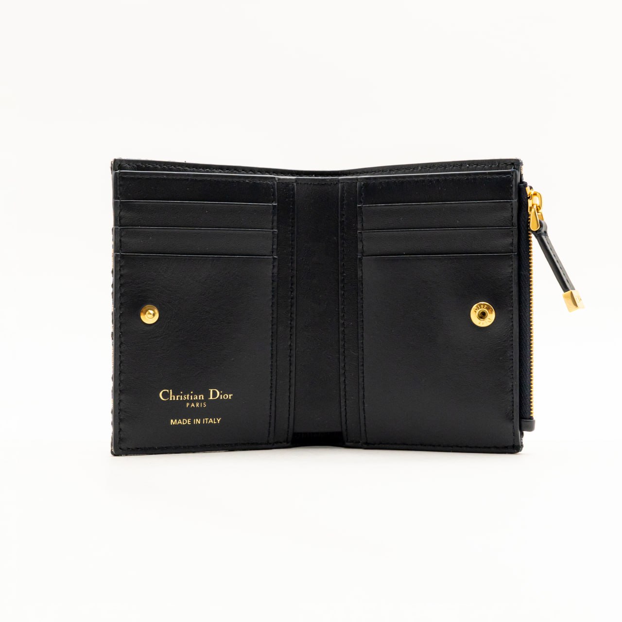 Christian Dior 30 Montaigne Dahlia Oblique Jacquard Wallet Blue
