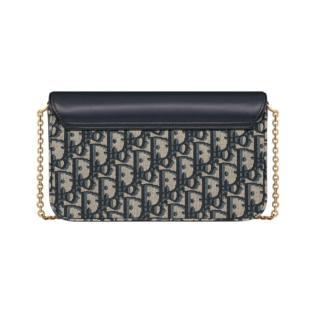 Christian Dior Medium Saddle Pouch with Chain Shoulder Bag Oblique