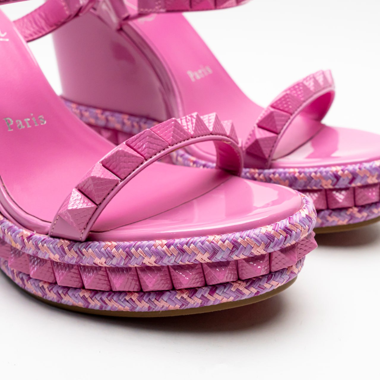【関税込み】Christian Louboutin PYRACLOU 110 PATENT/LINING Christian Louboutin - Pyraclou 110 Patent Leather Wedge