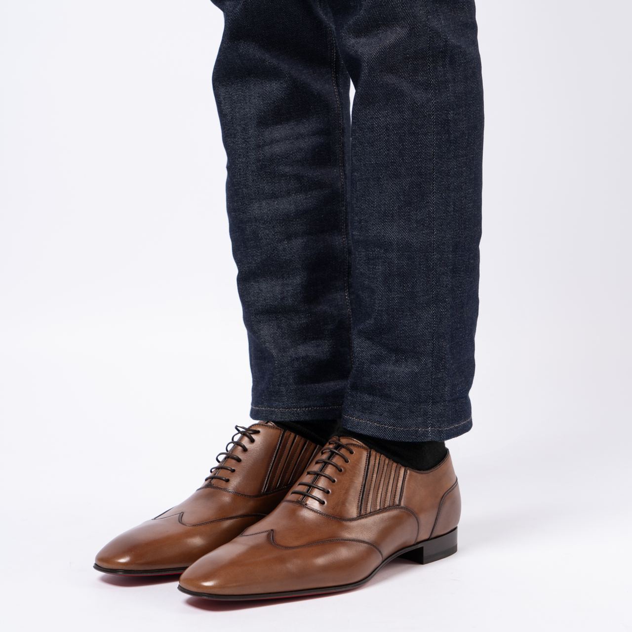 Christian Louboutin My Amor W Patinated Calf Leather Oxford Havane