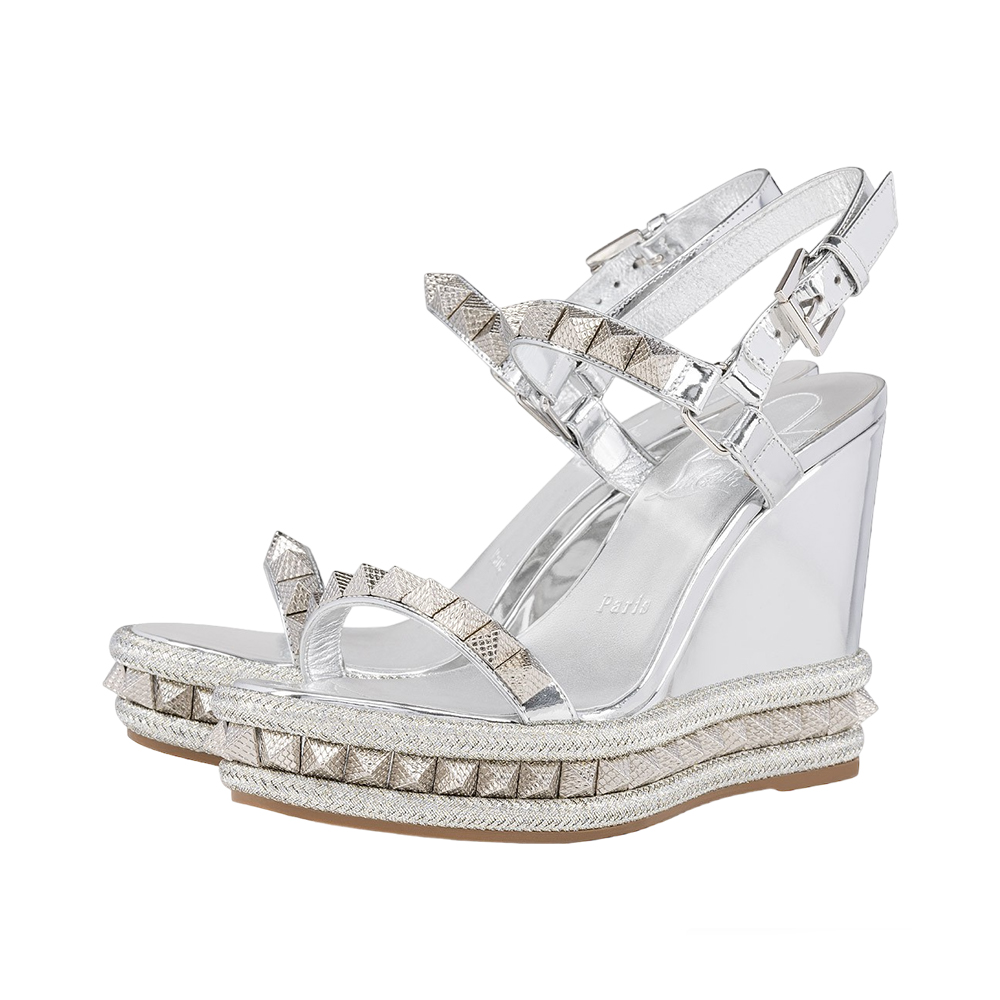 Christian Louboutin Pyraclou 110 Spikes Wedges Specchio