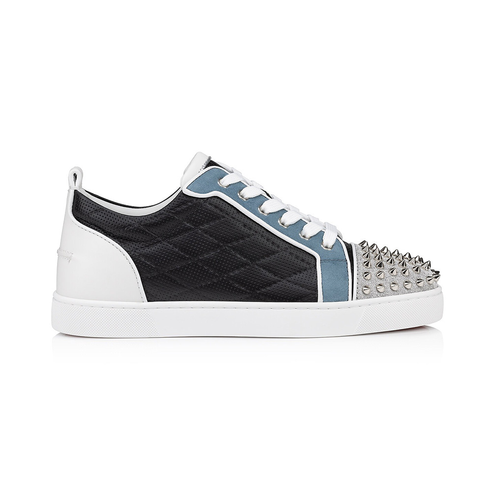 Baskets Christian Louboutin 'Louis Spikes' En Cuir Noir - Pointure 43 - Neuf Avec Boîte