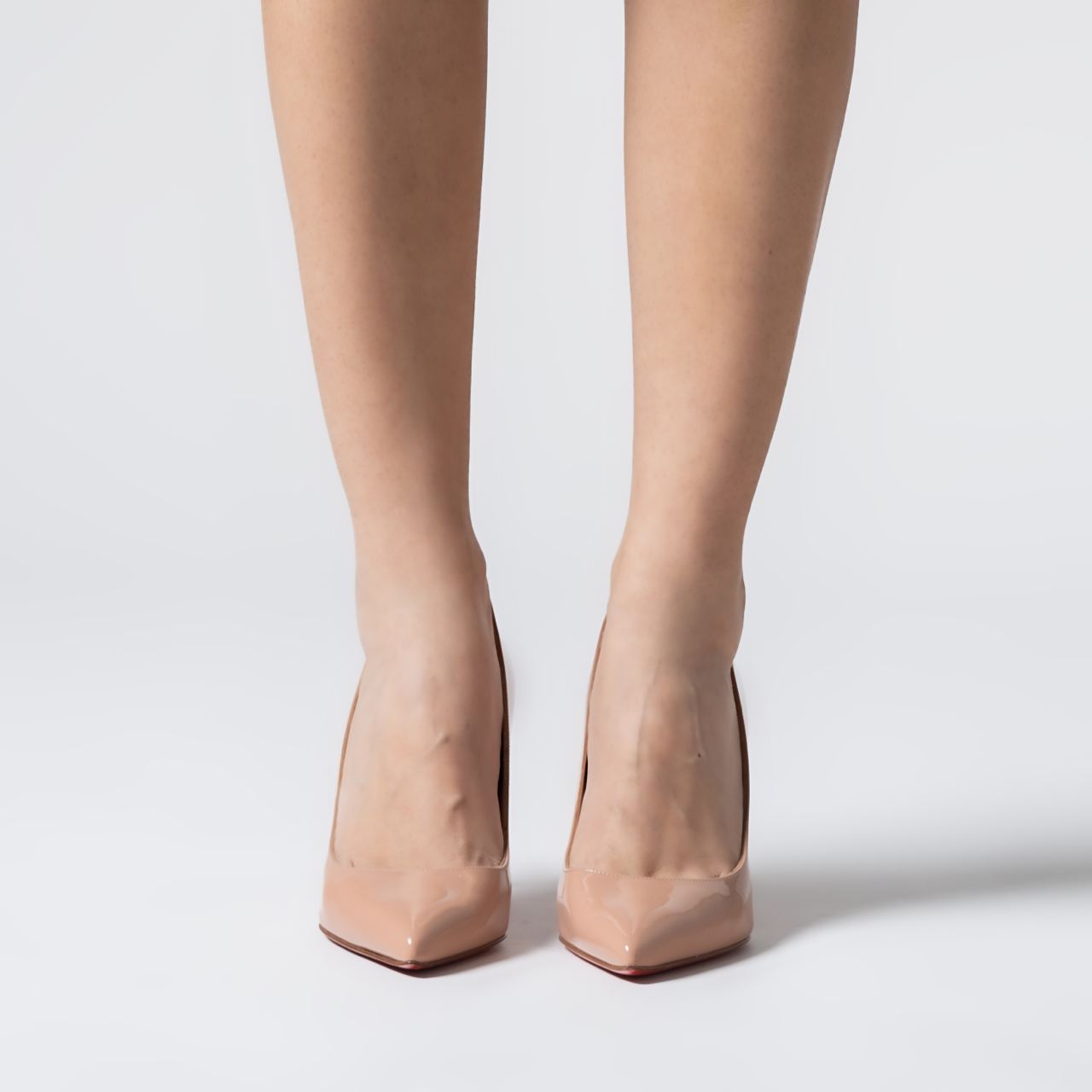 Christian Louboutin Pigalle Follies 85 Patent Leather Pumps Nude