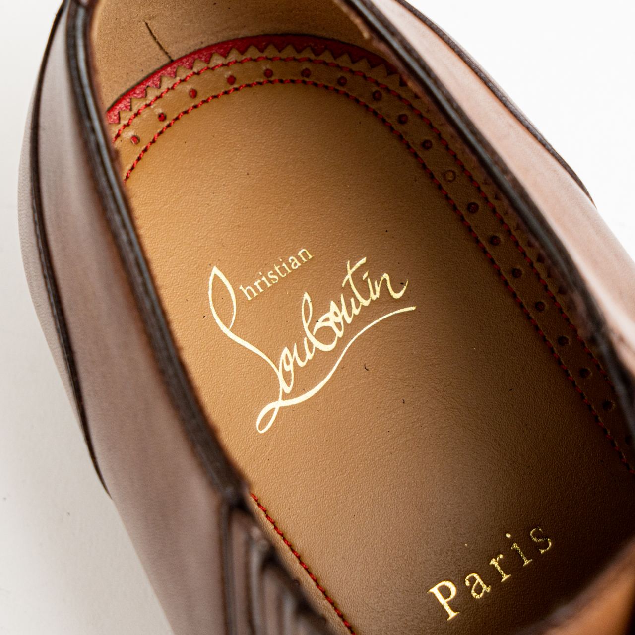 Christian Louboutin My Amor W Patinated Calf Leather Oxford Havane