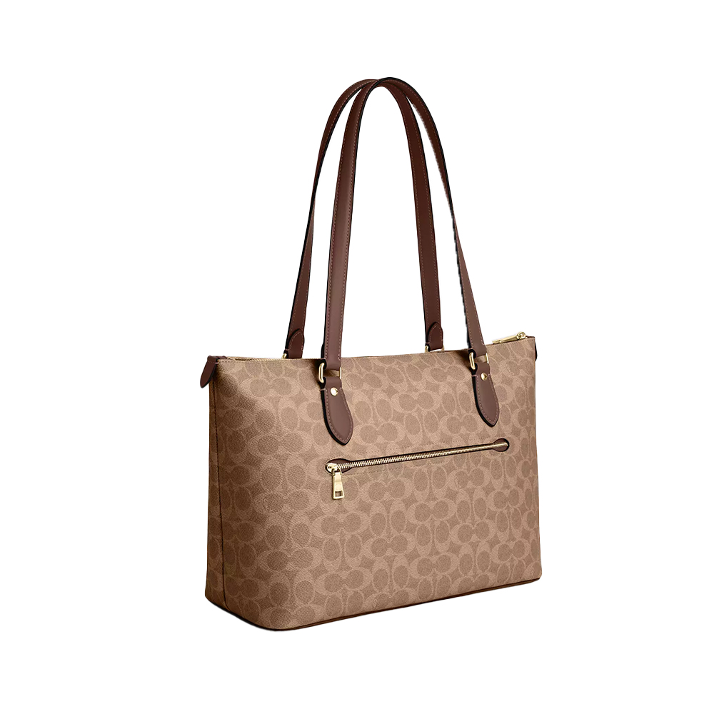 Coach Gallery Tote Bag Signature Canvas Brown Black – voilà.id