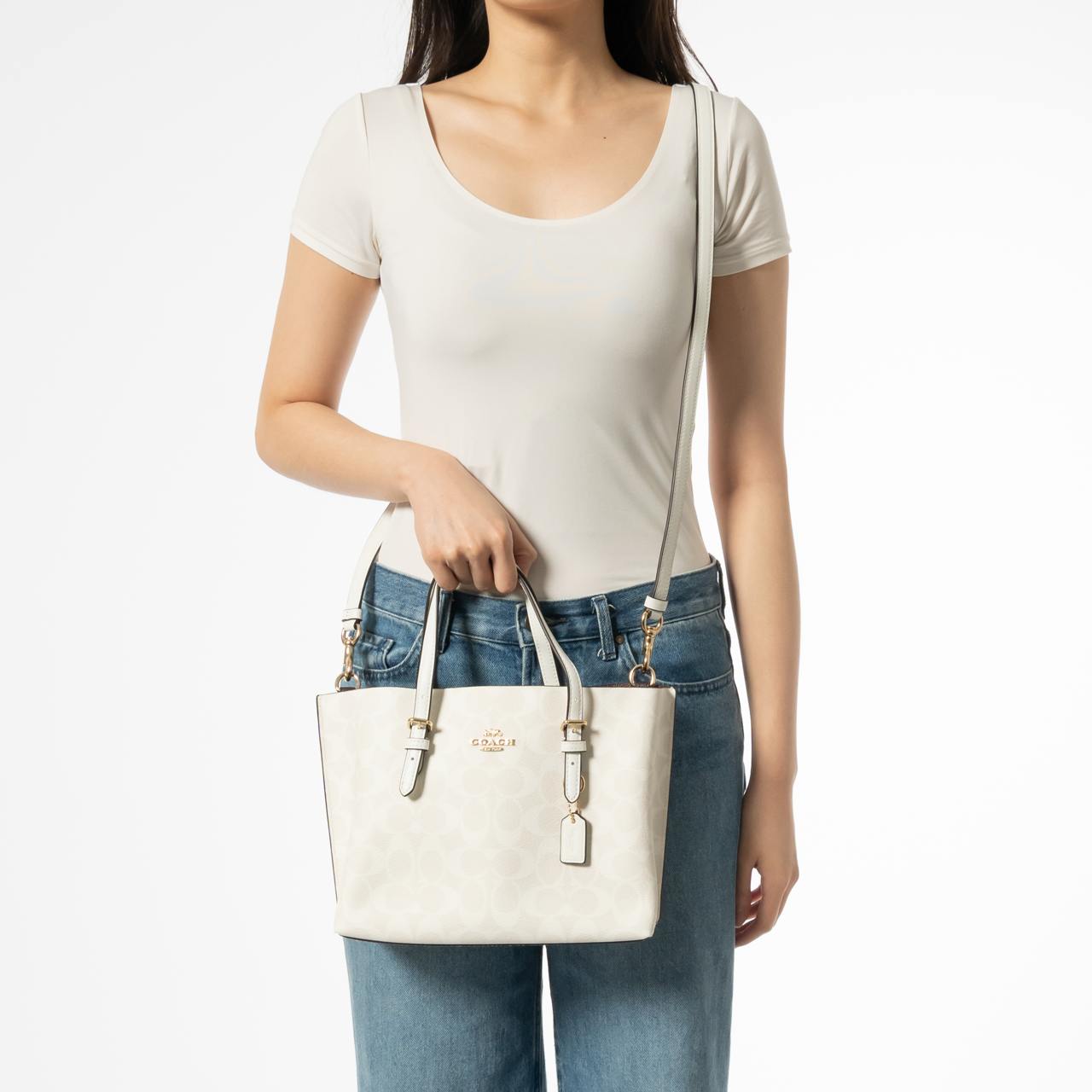 Coach Mollie Tote 25 Signature Chalk Glacier White – voilà.id