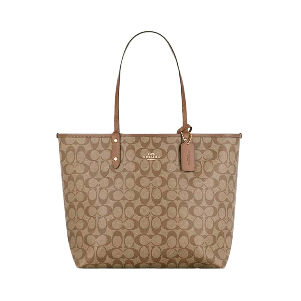 Coach Large Reversible City Tote Bag Light Khaki/Chalk – voilà.id