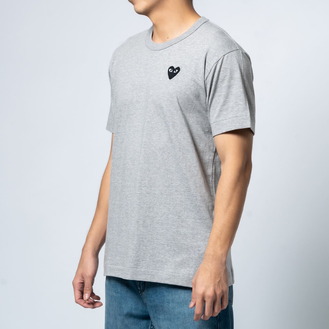 Comme Des Garcons Black Heart Logo T-Shirt Grey Men – voilà.id