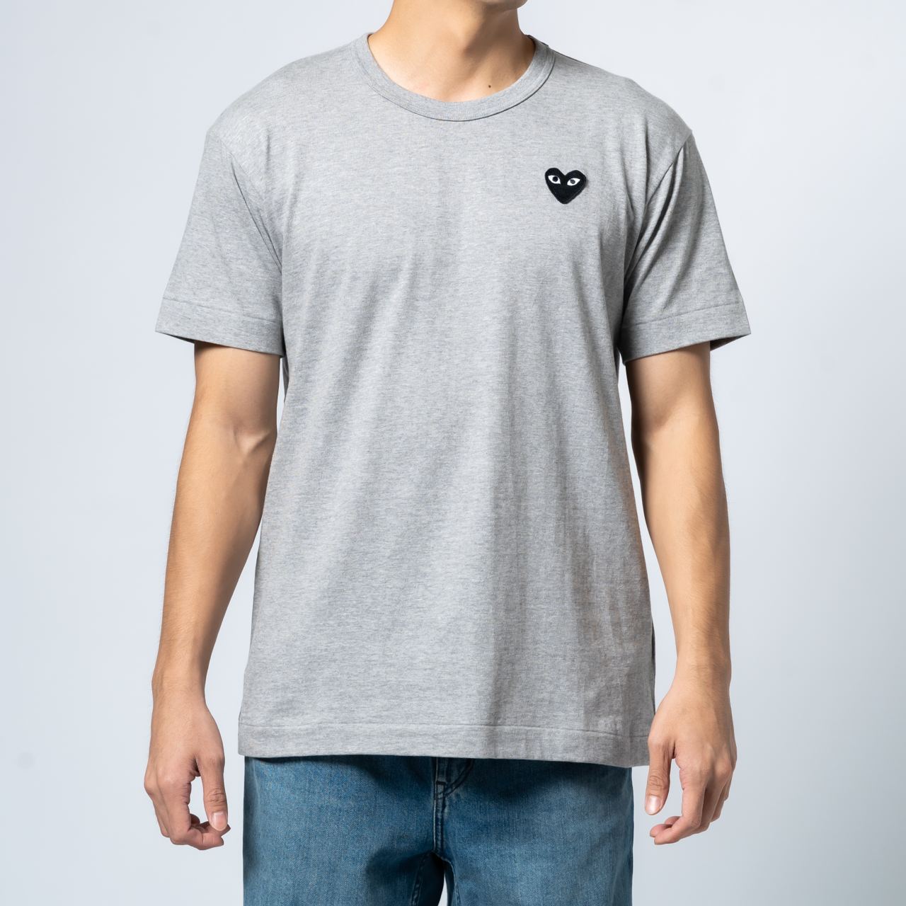 Comme Des Garcons Black Heart Logo T-Shirt Grey Men – voilà.id