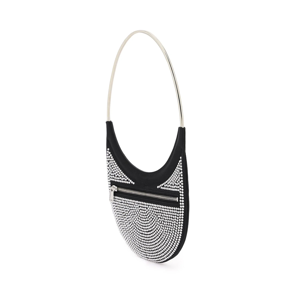 トートバッグ COPERNI Embellished Fabric Ring Swipe Shoulder Bag Coperni Crystal-Embellished Ring Swipe Bag in Ice Blue