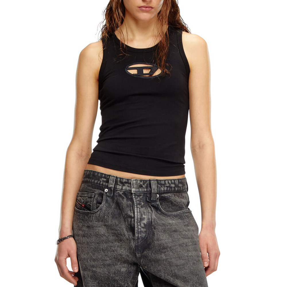 Diesel T-Lynys-Od Oval D Logo Cut-Out Tank Top White – voilà.id