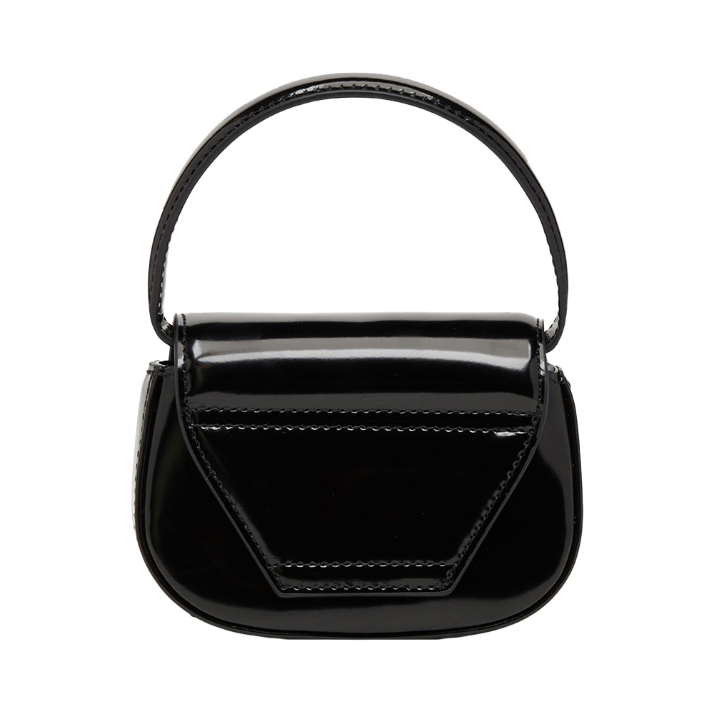 Diesel 1DR XS-S Iconic Mini Mirrored Leather Bag Black