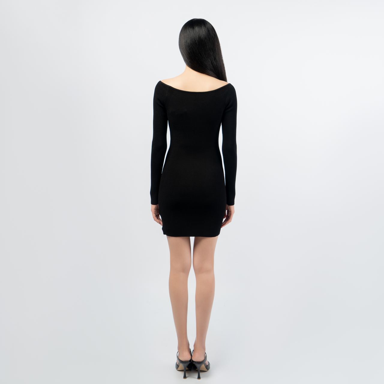セットアップ DIESEL M-VERA KNITTED MINI DRESS Women's Off-the-shoulder dress in ribbed knit | Black | Diesel
