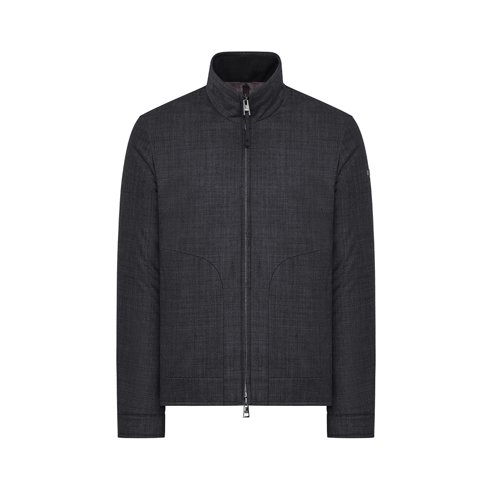 Duno Prince Bolzano Stand Collar Short Jacket Grigio Antracite