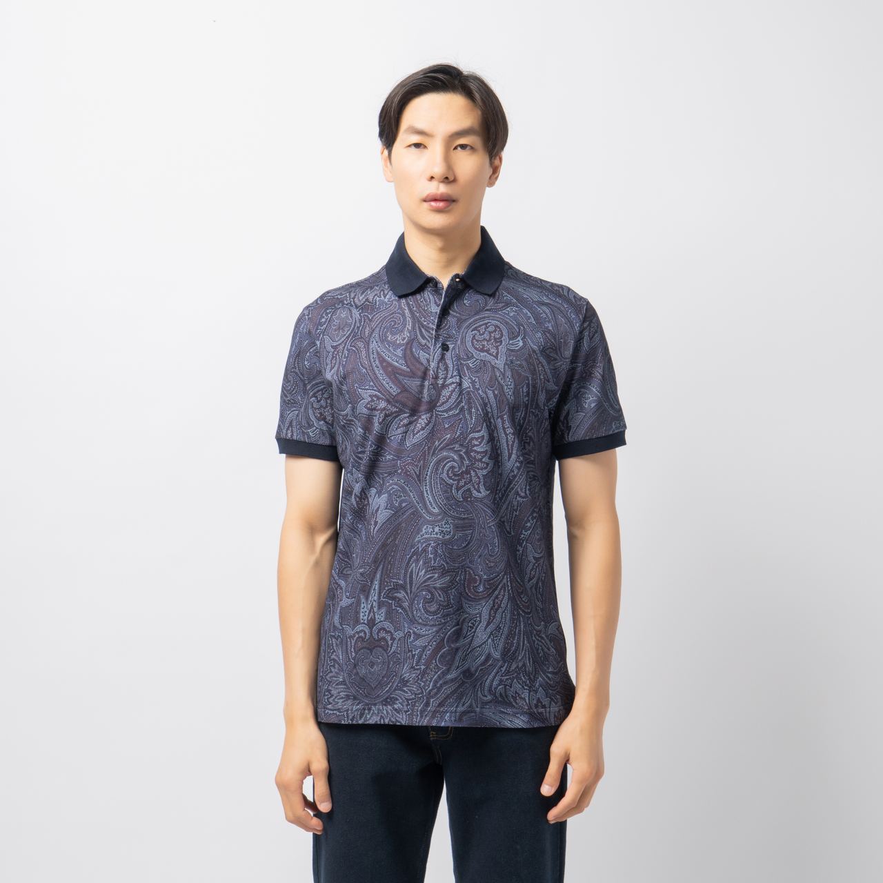 Etro Paisley Polo Shirt with Logo Navy Blue – voilà.id