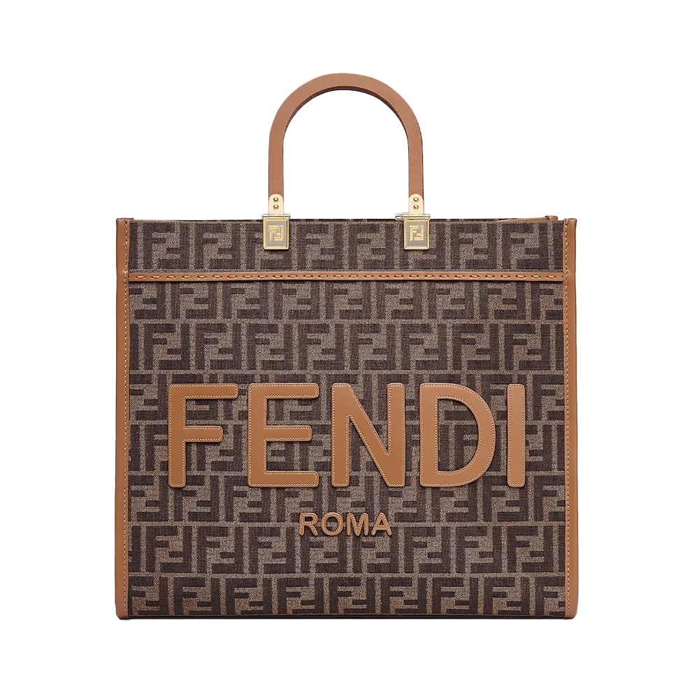 Fendi FF Jacquard Sunshine Medium Tote Bag Brown – voilà.id