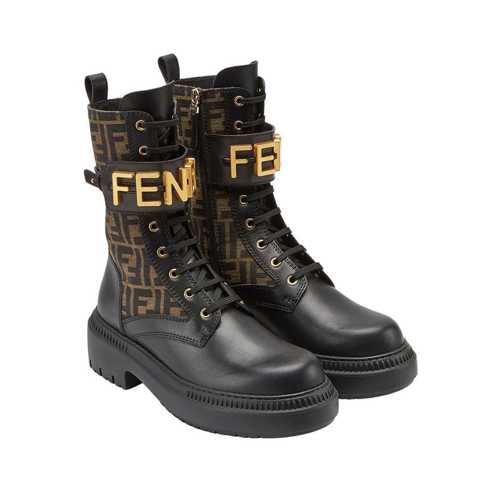 Fendi F'graphy Leather Biker Boots Black – voilà.id