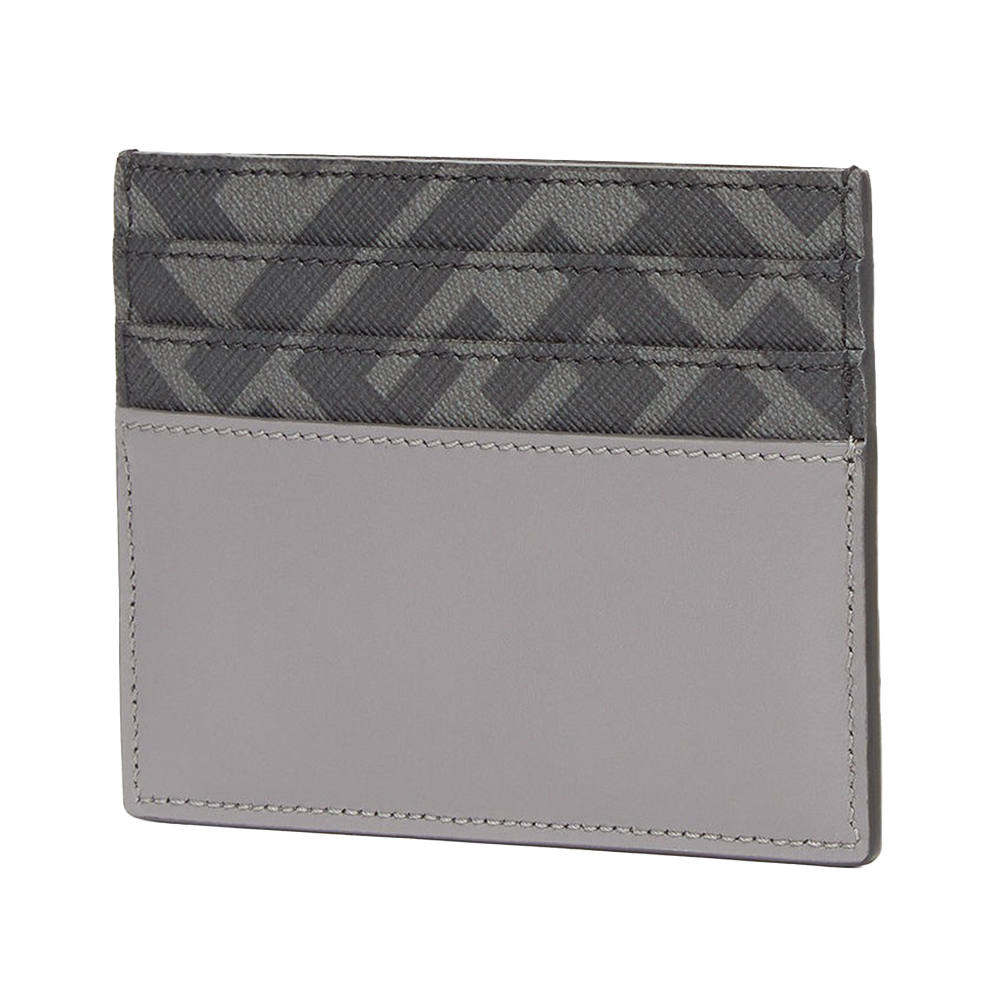 [Fendi] Fendi Digonal Card Holder - Gray / ☆送料込☆ FENDI Vitello Century Metal Monster Eyes Card Holder Grey