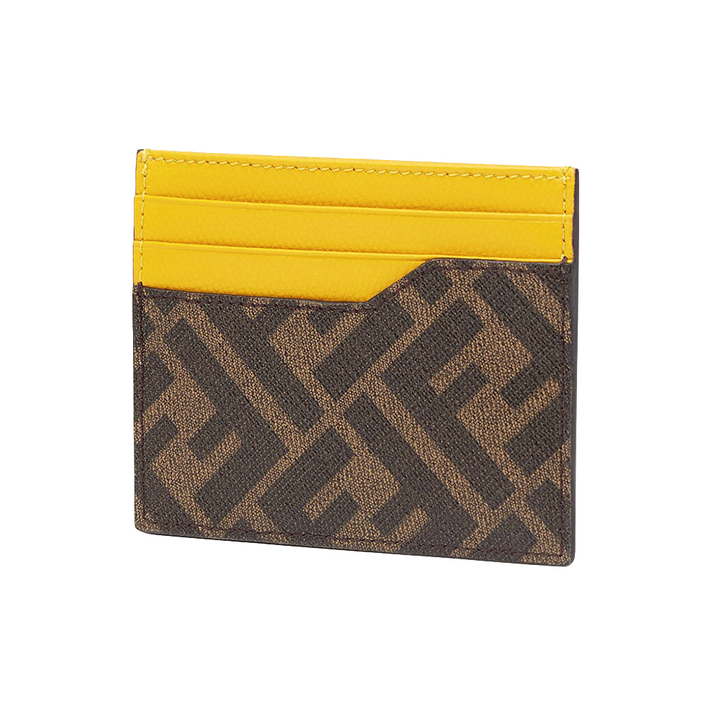 ヘアアクセサリー FENDI Multicoloured FF fabric wallet Fendi Logo Print FF Fabric Card Holder Brown Yellow – voilà.id
