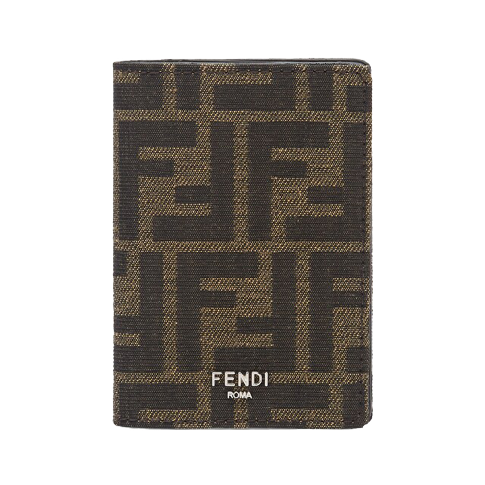 Fendi FF Canvas Bifold Card Holder Brown – voilà.id
