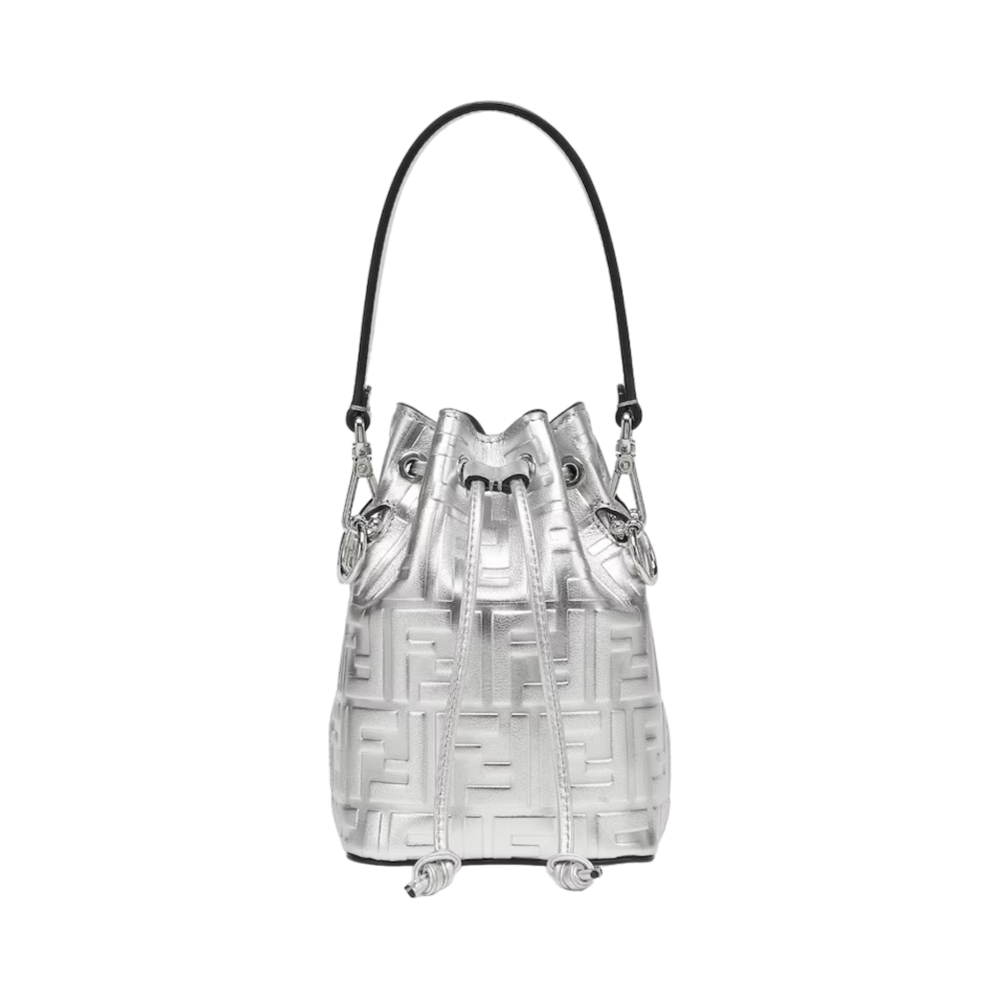 Fendi Mini Mon Tresor FF Motif Small Bucket Bag Silver – voilà.id