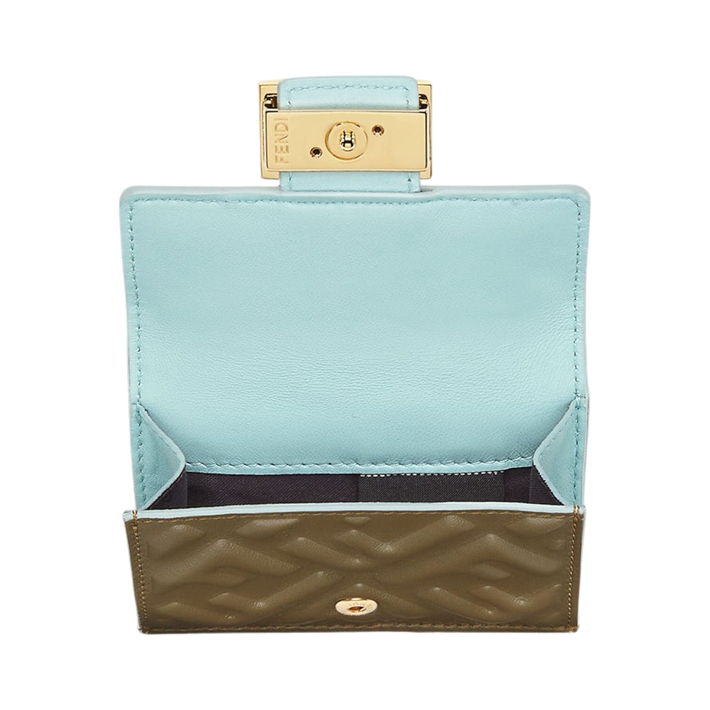 財布・小物その他 FENDI Pastel Green Nappa Leather Micro Baguette Wallet FENDI フェンディ 財布 三つ折り財布 BAGUETTE MICRO TRIFOLD