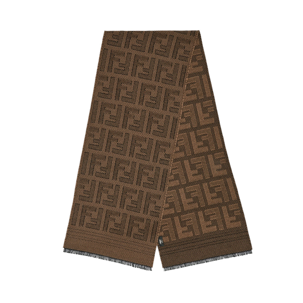 Fendi Wool and Silk Scarf Brown – voilà.id