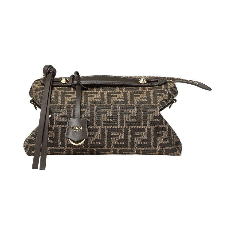Fendi By The Way Soft Medium FF Jacquard Fabric Handbag Brown