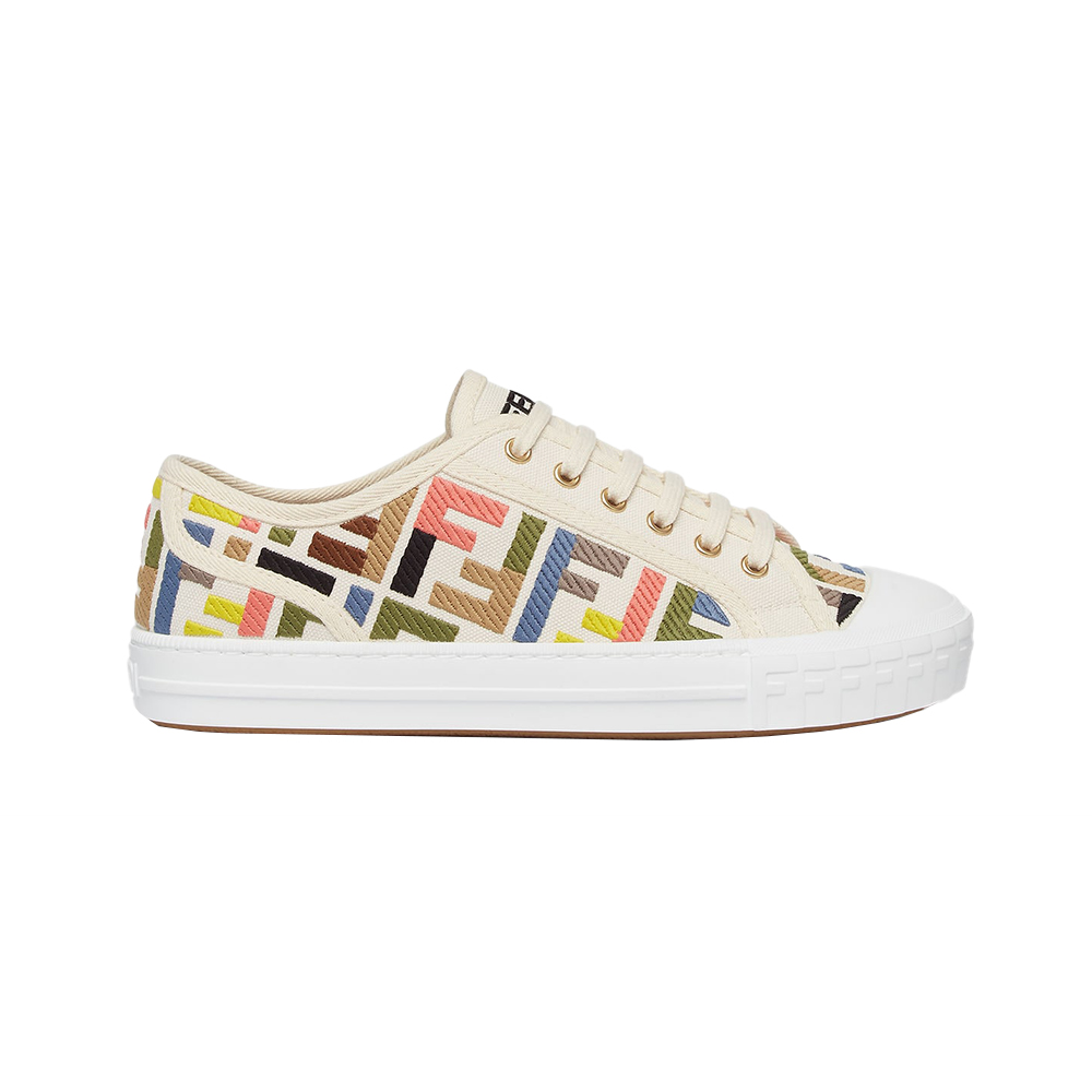 スニーカー Fendi Embroidered Canvas Domino Sneakers 24147315_54215227_600.jpg